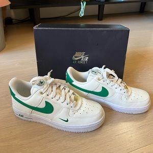 Nike Air Force 1 '07 40th Anniversary Sneakers - Sail White and Malachite Green